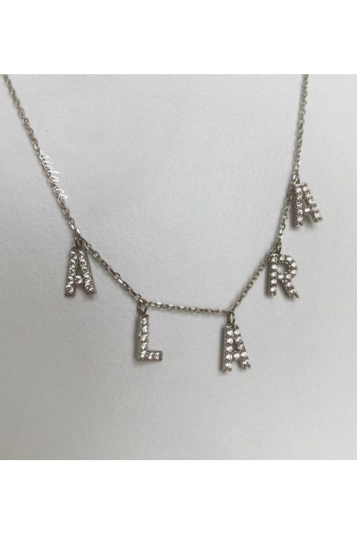 Taşlı Boşluklu İsim Kolye