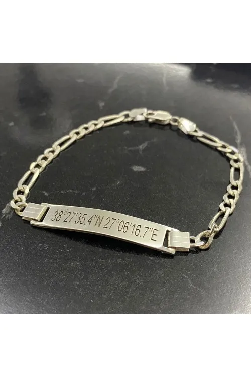 925 Ayar Gümüş Plaka Bileklik