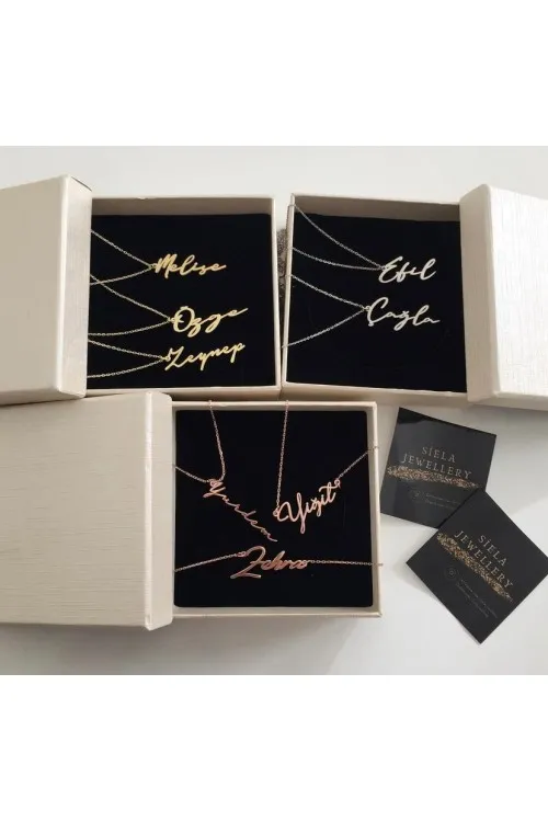 925 Ayar Gümüş İsim Kolye