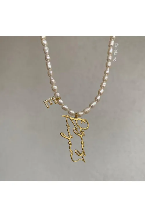 Gerçek İncilı Taşlı Harf & İsim Kolye